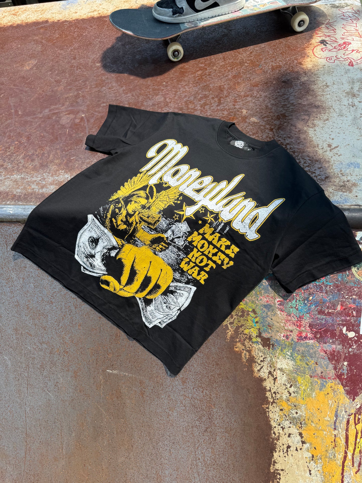 "MAKE MONEY NOT WAR" TEES